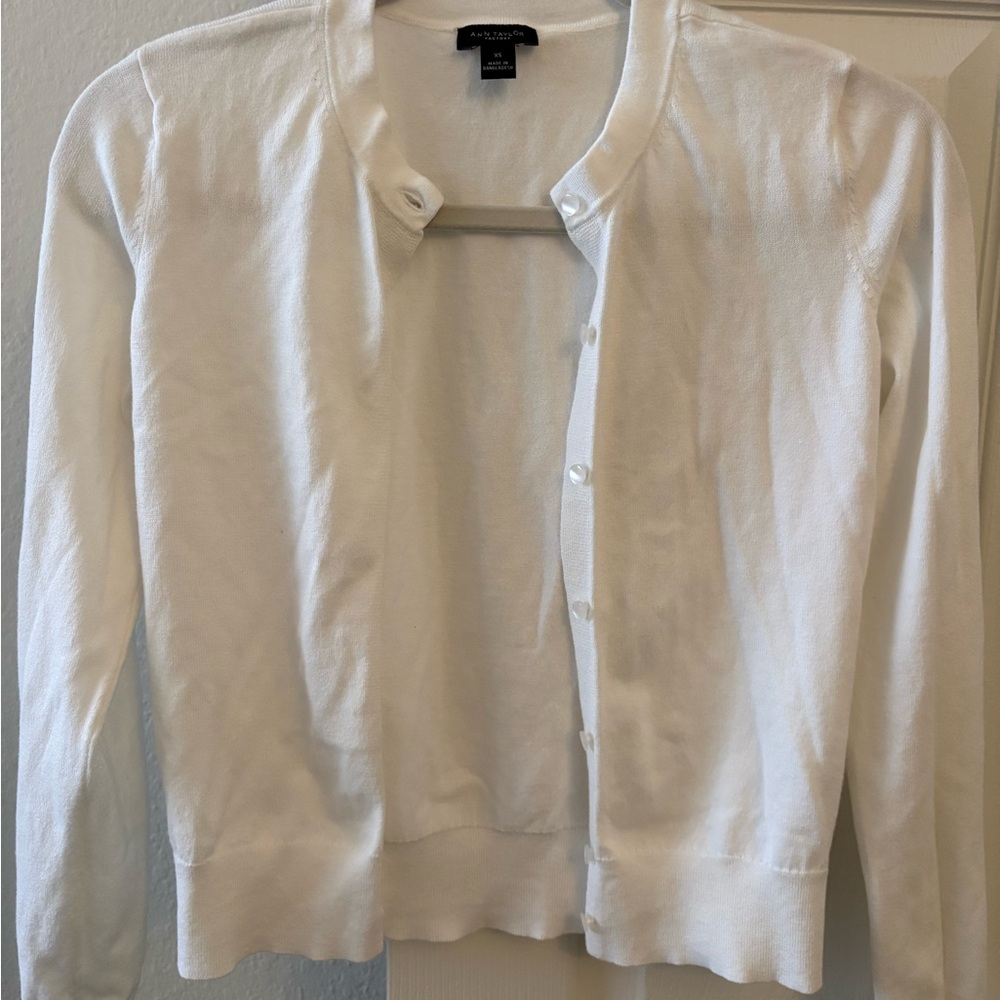 Ann Taylor Factory Ivory Cardigan